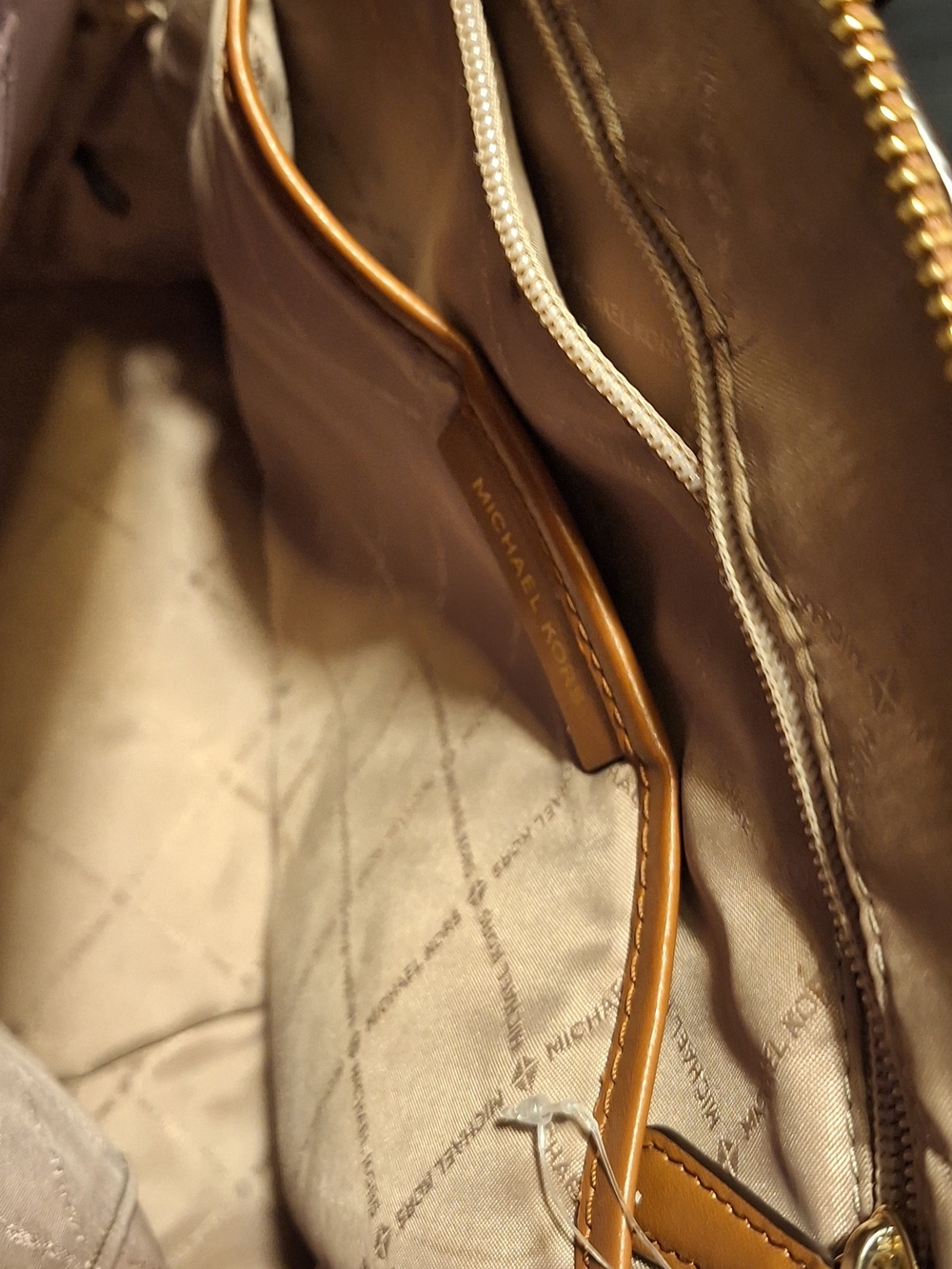 Michael Kors Brown MK Logo Backpack with Gold Accents - Picture 4 of 13